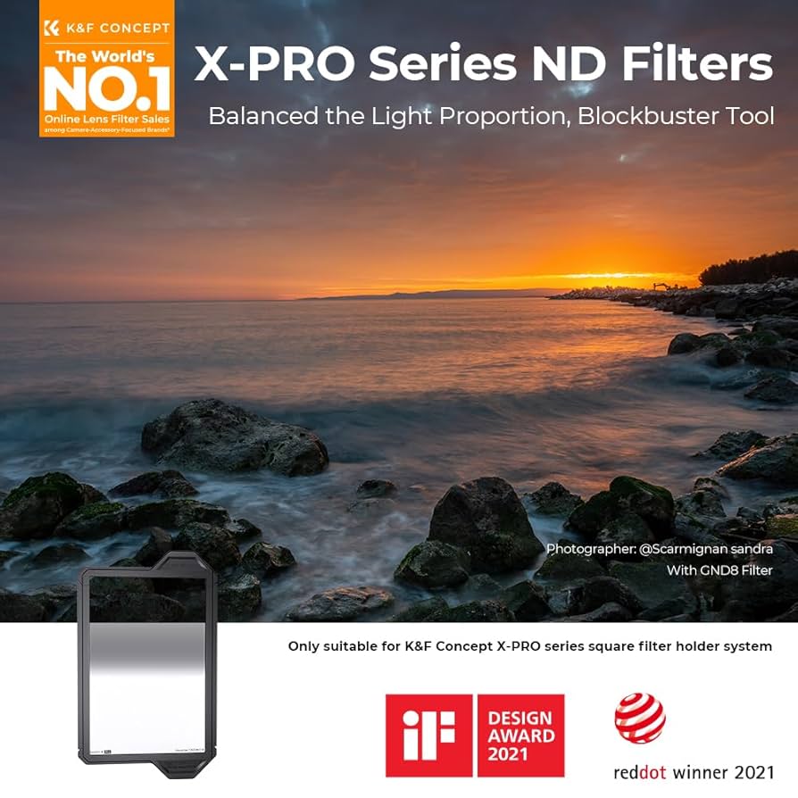 K&F CONCEPT Pro Soft GND8(0.9) 100×150mm K&F Concept Soft GND8 with Square Filter Holder, 100X150mm